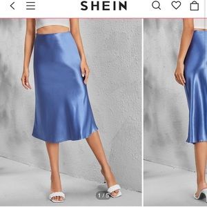 NWOT SHEIN Satin Midi Skirt limited edition SAGE GREEN